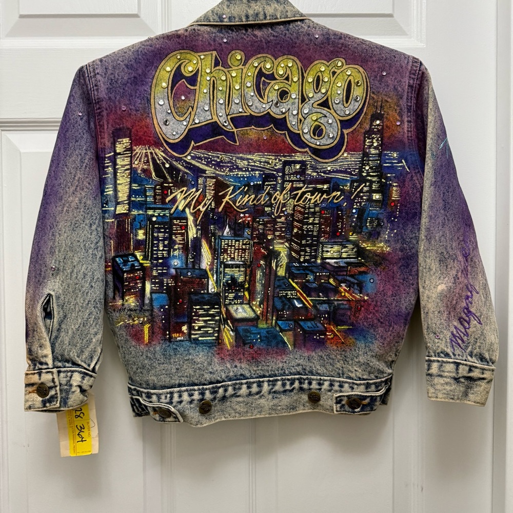 RARE Vintage  Tony Alamo Denim youth M Jacket Hand Painted Chicago